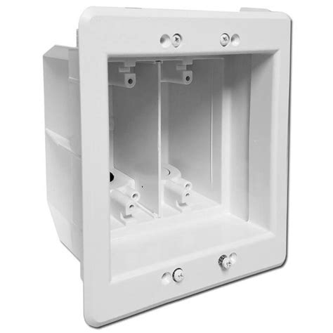 2-gang pvc electrical box|two gang recessed outlet box.